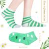Tarpop 3 Pairs Aloe Socks Women Valentines Day Moisturizing Spa Socks for Dry Cracked Heel Feet Infused Gel Sleeping Fuzzy Lotion Gift for Women Men Softening Dry Feet(Green) view 2