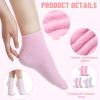 HooLing 3 Pairs Aloe Socks Moisturizing Spa Socks Aloe Vera Infused Fuzzy for Christmas Women Men Repairing Softening Dry Cracked Feet Skins(Pink) view 3