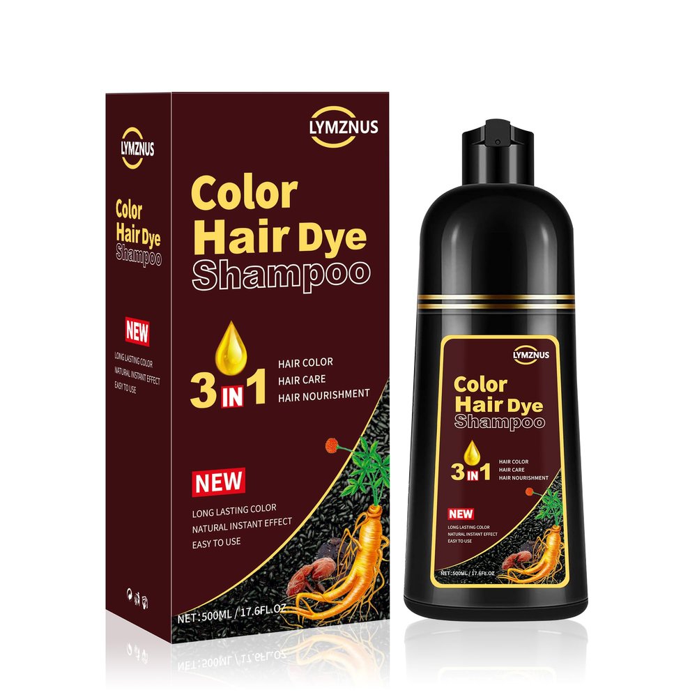 CSFDXD Herbal Dark Brown Hair Coloring Shampoo for Women and Men - 3 in 1 for Gray Coverage, 100% Gray to Brown Hair Color, 500ml