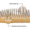 BFWood Bamboo Hair Brush with Steel Bristles and Boar Bristle Beard Brush view 3