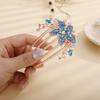 Aimimier Flower Crystal French Hair Comb Luxury Rhinestone Side Combs Long Teeth Hair Pins Hair Accessories for Bride and Bridesmaid(Blue) view 2