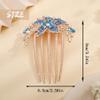 Aimimier Flower Crystal French Hair Comb Luxury Rhinestone Side Combs Long Teeth Hair Pins Hair Accessories for Bride and Bridesmaid(Blue) view 3