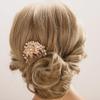 Aimimier Flower Crystal French Hair Comb Luxury Rhinestone Side Combs Long Teeth Hair Pins Bridal Hair Accessories for Women Girls(Champagne) view 1