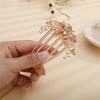 Aimimier Flower Crystal French Hair Comb Luxury Rhinestone Side Combs Long Teeth Hair Pins Bridal Hair Accessories for Women Girls(Champagne) view 2