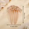 Aimimier Flower Crystal French Hair Comb Luxury Rhinestone Side Combs Long Teeth Hair Pins Bridal Hair Accessories for Women Girls(Champagne) view 3