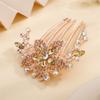 Aimimier Flower Crystal French Hair Comb Luxury Rhinestone Side Combs Long Teeth Hair Pins Bridal Hair Accessories for Women Girls(Champagne) view 4