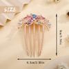 Aimimier Flower Crystal French Hair Comb Luxury Rhinestone Gem Side Combs Long Teeth Hair Pins Styling Hair Accessories for Women Girls(Colorful) view 3
