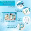 AsodSway Preppy Patch SPF Clear Cosmetic Bag Valentine's Day SPF Varsity Letter Toiletry Makeup Bag Waterproof PVC Cosmetic Case Multi-Function Zippered Pouch for Beach Pool, Pencil Pen Case(Blue) view 2