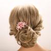 Aimimier Flower Crystal French Hair Comb Luxury Rhinestone Side Combs Long Teeth Hair Pins Decorative Hair Accessories for Women (Rose red) view 2