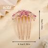 Aimimier Flower Crystal French Hair Comb Luxury Rhinestone Side Combs Long Teeth Hair Pins Decorative Hair Accessories for Women (Rose red) view 3