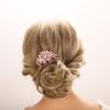 Aimimier Flower Crystal French Hair Comb Luxury Rhinestone Side Combs Long Teeth Hair Pins Fashion Hair Accessories for Women (Purple) view 2