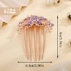 Aimimier Flower Crystal French Hair Comb Luxury Rhinestone Side Combs Long Teeth Hair Pins Fashion Hair Accessories for Women (Purple) view 3
