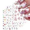 Baoximong 9 Sheets Flower Nail Art Stickers Decals 3D Self-Adhesive Nail Decals Spring Floral Nail Art Supplies Charming Daisy Leave Peony Nail Accessories for Women Nail Decorations Design view 1