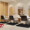 Henf 3ft x 4.5ft Barber Mat Salon Anti Fatigue Mats for Hair Stylist, 1/2" Thick Barber Shop Chair Mat Rectangular Beauty Salon Mats with Round Cutout for Barber Chair view 3