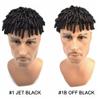 Afro Kinky Twist Crochet Braids Hair for Black Men 8X10 African American Human Hair System Replacement Toupee All PU Injected Poly Thin Skin Hair Piece Mens Wig 6MM-6",1B# Off Black view 2