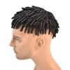 Afro Kinky Twist Crochet Braids Hair for Black Men 8X10 African American Human Hair System Replacement Toupee All PU Injected Poly Thin Skin Hair Piece Mens Wig 6MM-6",1B# Off Black view 3