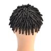 Afro Kinky Twist Crochet Braids Hair for Black Men 8X10 African American Human Hair System Spiral Braids Afro Mens Toupee All PU Injected Thin Skin Hair Piece Mens Dreadlock Wig 6MM-6",1# Jet Black view 4