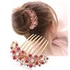 Aimimier Crystal Inlaid French Flower Hair Comb Sparkly Rhinestone Gem Side Combs Long Teeth Hair Pins Styling Hair Accessories for Women Girls(Pink) view 1