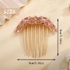 Aimimier Crystal Inlaid French Flower Hair Comb Sparkly Rhinestone Gem Side Combs Long Teeth Hair Pins Styling Hair Accessories for Women Girls(Pink) view 2