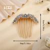 Aimimier Double Flower Crystal French Hair Comb Shinny Rhinestone Gem Side Combs Long Teeth Hair Clips Bridal Hair Accessories for Women Girls(Blue) view 2