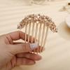 Aimimier Flower Crystal Hair Comb Decorative Rhinestone Gem Side Combs Long Teeth Hair Pins Updo Hair Accessories for Bride and Bridesmaid(Champagne) view 3