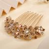 Aimimier Flower Crystal Hair Comb Decorative Rhinestone Gem Side Combs Long Teeth Hair Pins Updo Hair Accessories for Bride and Bridesmaid(Champagne) view 4