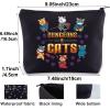 BWWKTOP Cats Cosmetic Makeup Bag Legends of Fantasy Gifts Dragon Master Zipper Pouch Bag Questers & Creatures Gamer Gifts (Dungeo and Cat) view 2