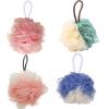 SEVENHEAD Bath Sponge Shower Loofahs, 4 Color, 50g/Piece, Mesh Pouf Bath Scrunchies Body Wash Puff(Set of 4) view 1