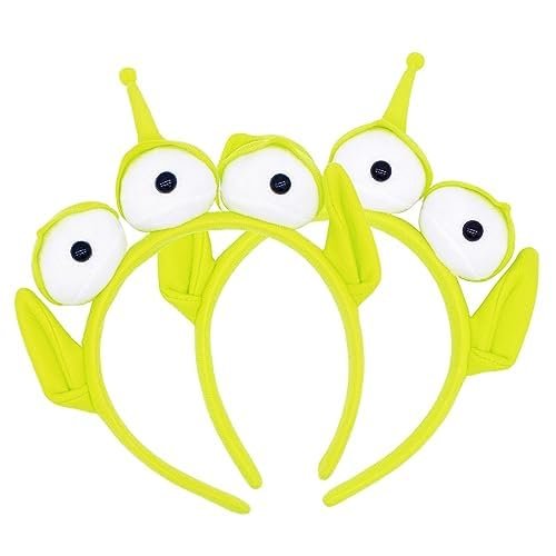 2 PC Alien Headband Adult, Alien Headbands Three-eyed Headband Monster Toy Plush Headwear Hat Accessories for Party Girls and Children