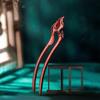 CHOISBEING Hair Fork, Large 6.6" Handmade Ebony U Shape Carved Fire Wooden Hair Stick, Hairpin for Thick Hair, 1Pcs view 3
