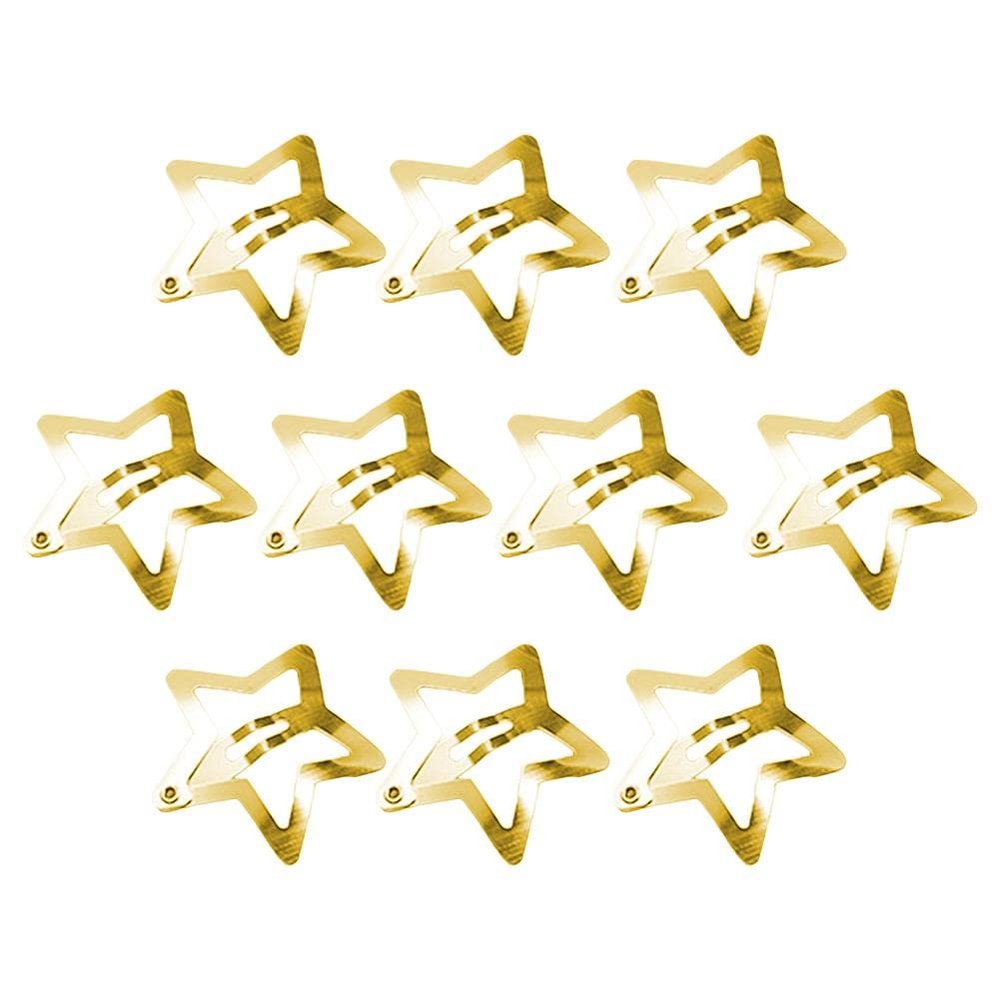 10 Pcs Gold Star Hair Clips Metal Snap Hair Clips Hair Barrettes Hair Side Clamps Headdress Cute Hair Accessories for Women Girls Kids