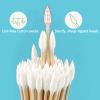 1200ct Pointed and Round Long Cotton Swabs With Reusable Box - 100% Natural Cotton Buds With Wooden Sticks - Non Sterile Cotton Tipped Applicators For Ear & Gun Cleaning Tools, Makeup Remover view 2
