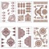 Temporary Tattoos,Henna Tattoos Brown Red Tattoos Sticker Lace Temporary Tattoos Waterproof Body Stickers For Women Girls Body Art 6Sheets view 1