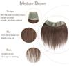 viviaBella Unisex Women Men's Toupee Straight Tape on Human Hair V-shape Hairline Hair Extension PU Thin Biological Base Hair Toppers Replacement (1.57 * 7 inch, 6 inch, Medium Brown) view 2