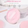 FRCOLOR 30 Pieces Powder Puff for Body Powder, Cotton Round Makeup Puff with Strap for Powder Foundation Loose Mineral Powder Body Powder, Pink view 4