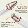 Rechargeable Facial Hair Remover for Women: 2 in 1 Electric Eyebrow and Facial Hair Remover - Suitable for Middle-aged Womens Eyebrow, Chin, and Cheek Trimming - with Built-in LED Light (White) view 3