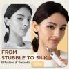Rechargeable Facial Hair Remover for Women: 2 in 1 Electric Eyebrow and Facial Hair Remover - Suitable for Middle-aged Womens Eyebrow, Chin, and Cheek Trimming - with Built-in LED Light (White) view 4