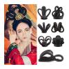 Messy Bun Hair Synthetic Chinese Ancient Wig Hanfu Headdress Hair Bun Elegant Retro Headwear Ancient Chinese Women Cosplay Wigs Accessories Real Human Hair Buns (Color : VM38) view 2