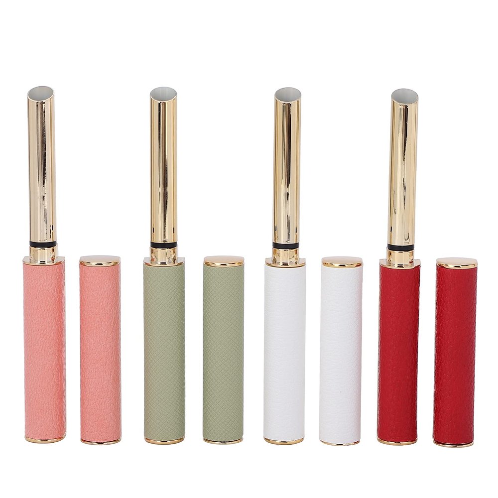 Horoper 4pcs Empty Lipstick Tubes, Lip Balm Container 4 Colors White Red Green Plastic Lipstick Tube Refillable Lipstick Storage
