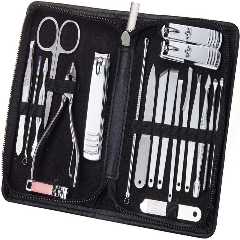 Nail Clippers, Manicure Pedicure Set,Nail clippers manicure set,Travel Mini Nail Set 20 Pcs Professional Manicure Set Stainless Steel Nail Clipper Kit Pedicure Scissor Tweezer Nail Care Tool Sets Port