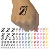 Deaf Hearing Loss Impaired International Symbol Temporary Tattoo Water Resistant Fake Body Art Set Collection - Dark Green (One Sheet) view 1
