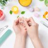 2 Pcs Glass Cuticle Pusher with Leather Case, Glass Cuticle Stick Fingertip Precision Filing Cuticle Remover Etched Dual-Ended Manicure Stick view 2