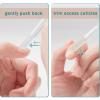 2 Pcs Glass Cuticle Pusher with Leather Case, Glass Cuticle Stick Fingertip Precision Filing Cuticle Remover Etched Dual-Ended Manicure Stick view 3