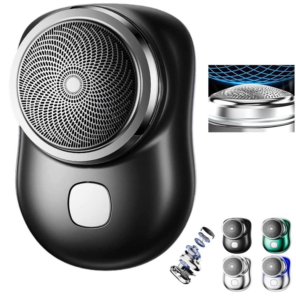 2023 USB Mini Shaver -New VersionPocket Portable Electric Shaver Rechargeable Waterproof, Magic Travel Electric Razor Round Shaving Machines, Wet Dry Mini Shaving Machines for Men Dayily Use (Black)