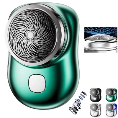 2023 USB Mini Shaver -New VersionPocket Portable Electric Shaver Rechargeable Waterproof, Magic Travel Electric Razor Round Shaving Machines, Wet Dry Mini Shaving Machines for Men Dayily Use (Green)