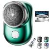 2023 USB Mini Shaver -New VersionPocket Portable Electric Shaver Rechargeable Waterproof, Magic Travel Electric Razor Round Shaving Machines, Wet Dry Mini Shaving Machines for Men Dayily Use (Green) view 1