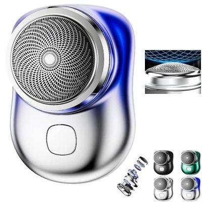 2023 USB Mini Shaver -New VersionPocket Portable Electric Shaver Rechargeable Waterproof, Magic Travel Electric Razor Round Shaving Machines, Wet Dry Mini Shaving Machines for Men Dayily Use (Blue)
