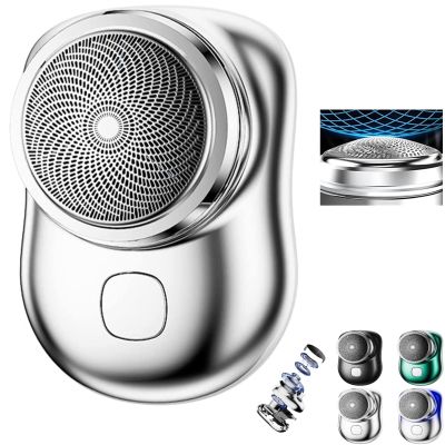 2023 USB Mini Shaver -New VersionPocket Portable Electric Shaver Rechargeable Waterproof, Magic Travel Electric Razor Round Shaving Machines, Wet Dry Mini Shaving Machines for Men Dayily Use(Sliver)