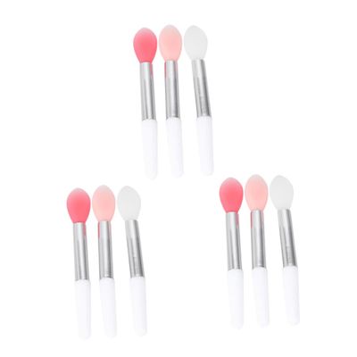 FRCOLOR 9pcs Silicone Lip Brush for Precise Makeup Application Portable Lipstick and Lip Mask Applicators and Watermelon