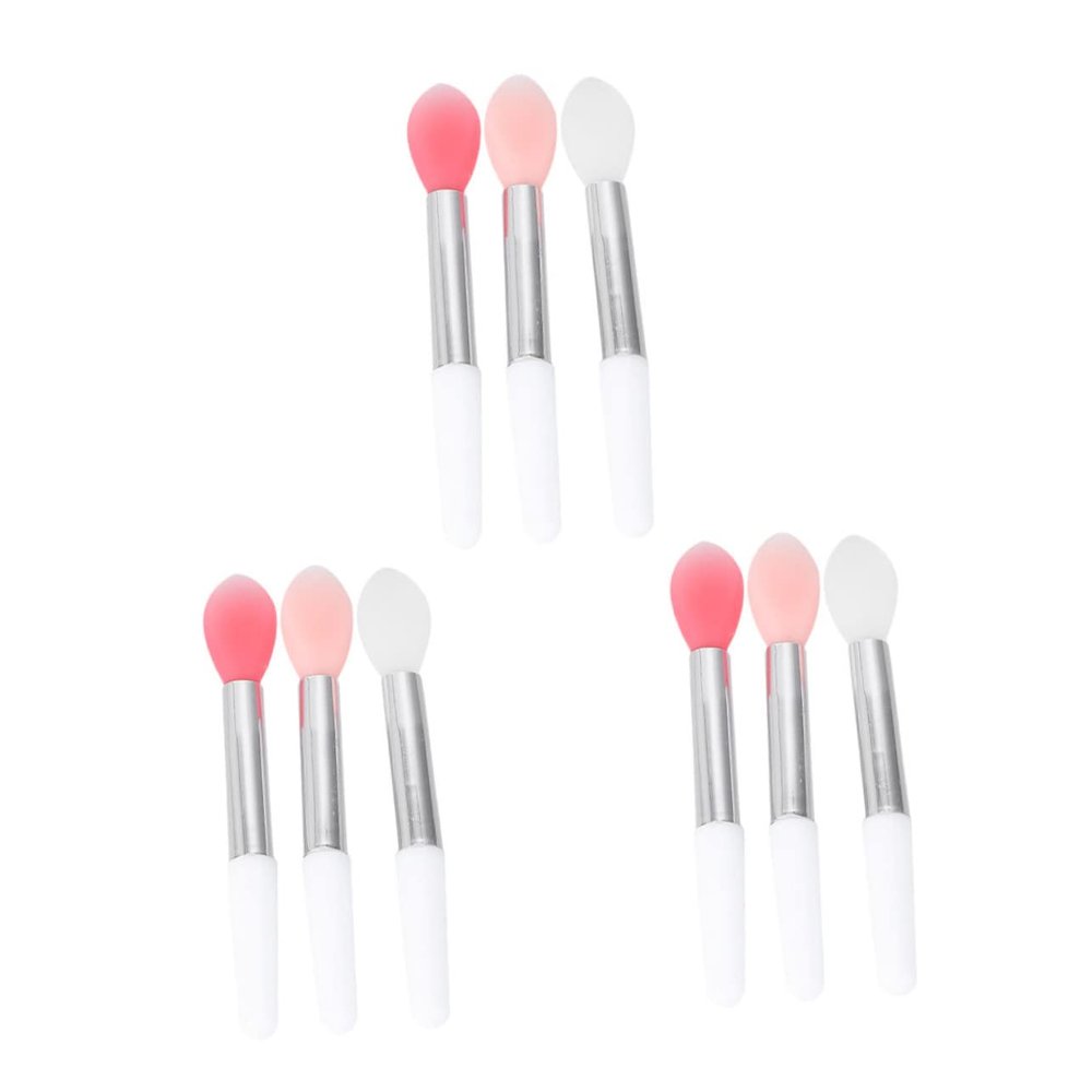 FRCOLOR 9pcs Silicone Lip Brush for Precise Makeup Application Portable Lipstick and Lip Mask Applicators and Watermelon